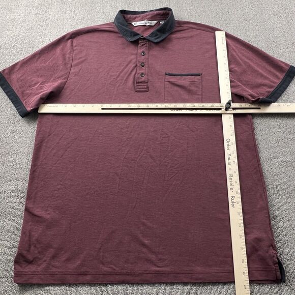Travis Mathew Polo Shirt Adult Extra Large Red Short Sleeve Golf Golfing Casual - Picture 10 of 14